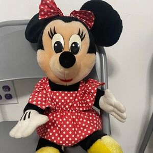 Vintage Disneyland Disney World Minnie Mouse Plush Toy Large